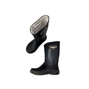 Bogs Unisex Black Plush Lined Rain Boot Snow Boot Waterproof Youth Size 3